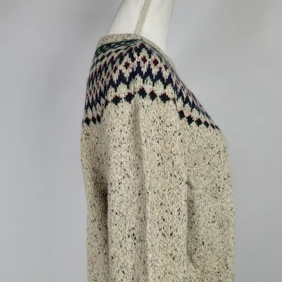 Vintage Northern Reflections Fair Isle Wool Sweater Large Nordic Knit Pullover - Picture 11 of 15